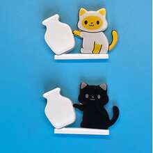 1/2/4个可爱猫咪推瓶子冰箱贴，卡通动物磁性贴纸，猫须收集瓶，猫须冰箱贴，磁性猫须装饰，可插花 - 貓咪推瓶子 - 查看 23