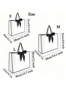 1pc Gift Bag (Gift Box Alternative/Bridesmaid Gift Box/Wedding Favor), Suitable For Wedding Party, Customized Birthday Gift Packaging, Engagement And Various Holidays (Christmas, Halloween, Etc.) - White - View 6