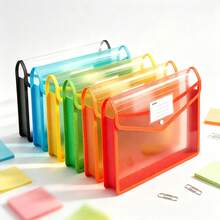 A4 Erweiterbare Aktenmappe mit Druckknopfverschluss, bunte Dokumentenorganizer, transparente Akkordeon-Aktenmappe, große Kapazität, geeignet für Bürobedarf/Schulbedarf Aufbewahrung - Einheitsgröße - Übersicht 4