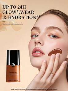 Giorgio Armani Armani Beauty Velvet Glow 絲絨光澤亮采底妝液 #13.5 深膚色，30ml/1oz，輕盈自然妝感，中度遮瑕，含保養成分 - 13.5 - Very Deep Pink - 查看 4