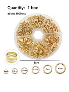 Handmade Jewelry Making Kit, Includes 1000pcs Open Jump Rings In Various Sizes (4mm-12mm) With Free Rings, Suitable For DIY Earrings, Necklaces And Other Jewelry Assembly, Made Of Round Metal Wire Connectors, Featuring Open Rings, Split Rings And Other Styles - Multicolor - View 12