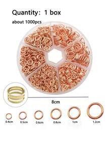 Handmade Jewelry Making Kit, Includes 1000pcs Open Jump Rings In Various Sizes (4mm-12mm) With Free Rings, Suitable For DIY Earrings, Necklaces And Other Jewelry Assembly, Made Of Round Metal Wire Connectors, Featuring Open Rings, Split Rings And Other Styles - Multicolor - View 14