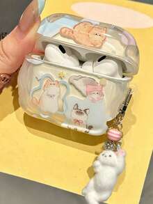 Cute Cartoon Dog Wavy Edge Pendant Earphone Protective Case, Suitable For 4 Pro 2, Soft Shell, Suitable For Pro 3 - Cat - View 2