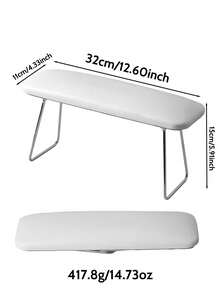 1pc High Rebound PU Nail Arm Rest, Foldable, Compatible With Gel Lamp, Soft Cushion, Waterproof And Stain-Resistant Design, Suitable For Nail Art - White - View 8