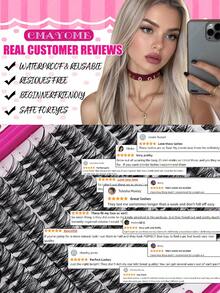 CMAYOME 544/640pcs DIY Eyelash Clusters, Single Eyelashes, Thick And Fluffy D-Shaped Curled Grafting Eyelashes, 8-16mm Mixed Length, Suitable For Various Makeup Looks, Including Eyelash Glue, Lightweight And Reusable Eyelashes, High Cost-Effectiveness - Multicolor - View 9