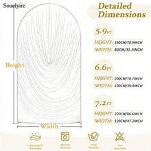 New Water Ripple Pleated Elastic Arch Backdrop Cover, Double-Sided Stretchable Fabric, Arch Background Frame Cover For Wedding, Birthday, Baby Shower, Photography Backdrop Party Decoration, Craft Fabric, Party Photo Arch Decoration (Frame Not Included) - White - View 7