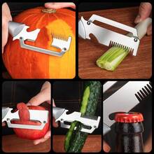 Heavy-Duty Stainless Steel Peeler And Slicer, Thick Blade. Suitable For Various Fruits. This Multi-Functional Peeling And Vegetable Slicing Tool Is A Practical Kitchen Gadget For Home Use And Outdoor Picnics. , Portable Kitchen Gift, Holiday Gift - Multicolor - View 10
