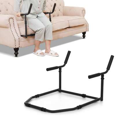 Fanwer Stand Assist For Couch And Sofa, Chair Lift Assist For Elderly, Y-Shaped Grab Bar Standing Aid For Adults, Seniors And Disabled, Adjustable Daily Living Mobility Aid, Black