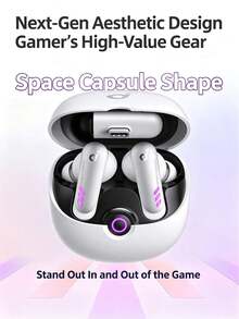 VR P10 Wireless Gaming Headset, Low Latency Bluetooth Earbuds, 2.4GHz + Bluetooth Dual-Mode Connection, Compatible With Switch/PS5/PS4/PC/VR, 30ms Ultra-Low Latency, Long Battery Life, White Gaming Headset - View 2