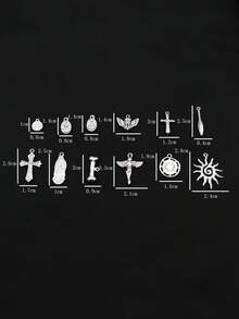20pcs Fashion Versatile Stainless Steel Multi-Element Flower/Turtle/Bird/Portrait/Sun/Angel Pendant DIY Bracelet Necklace Earring Jewelry Accessories - Silver - View 4