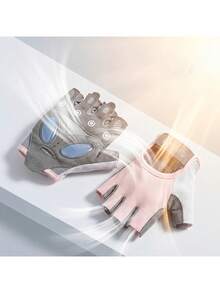 1 par de guantes de fitness antideslizantes de media dedo, guantes deportivos transpirables, guantes de entrenamiento de gimnasio unisex para ciclismo, levantamiento de pesas, yoga y entrenamiento de fitness - A - Ver 1