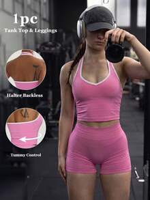 Tank Top Olahraga Wanita Warna Pink untuk Aktivitas Luar Ruangan Sehari-hari - Berwarna merah muda - View 2