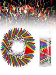 Colorful Triangular Bunting Flags - Suitable For Outdoor Decoration, Graduation Ceremony, Oktoberfest, Summer And Christmas Garden Party Decor - New Arrival - View 7