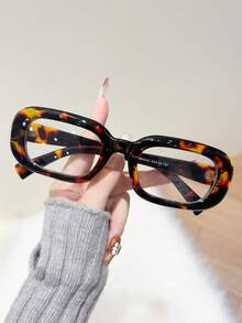 1 Pair Women's Square Frame Fashionable Decorative Non-Prescription Glasses - Multicolor - View 1