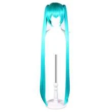 Blue Long Anime Cosplay Wig - Clip-In Twin Tails Heat Resistant, 38 Inch Roleplay Hair With Hair Cap For Daily Wear & Conventions - Mint Blue - View 2