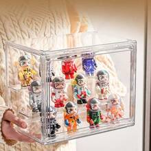 1pc Transparent Acrylic Display Box, 3-Tier Hobby Figure Display Case With Stand, Stackable Small Statue Display Box For Collectibles, Action Figures, Models - Clear - View 4