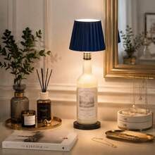 LED Smart Lighting 3-Color Table Lamp - Touch Control, USB-C Charging Port, Switch Control Color Temperature/Dimming, Portable Bedside Night Light, Metal Lampshade Direct Plug Bottle Stopper Design, Atmosphere Enhancement Lighting - Perfect For Living Room, Bedroom, Dining Room, Bar, Creative DIY Gift - Bottle Lamp - View 6