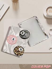 刺繡撞球平板保護殼，相容 iPad 9.7/10.2/10.5/10.9/12.9/Pro 11、第 10 代，相容 Galaxy Tab S6 Lite 10.4 吋，相容 Kindle Paperwhite 第 12 代 2024、Kindle (第 11 代) 2022，柔軟防震保護，智慧支架/自動喚醒/睡眠，聖誕禮物 - 彩色 - 查看 3