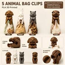 Cute Animal Shaped Snack Sealing Clips, Suitable For Home Kitchen Snack Bags, Moisture-Proof Fresh-Keeping Sealing Clips, Practical Creative Home Gift, Give To Friends, Multi-Functional Moisture-Proof Fresh-Keeping Snack Sealing Device - Multicolor - View 4