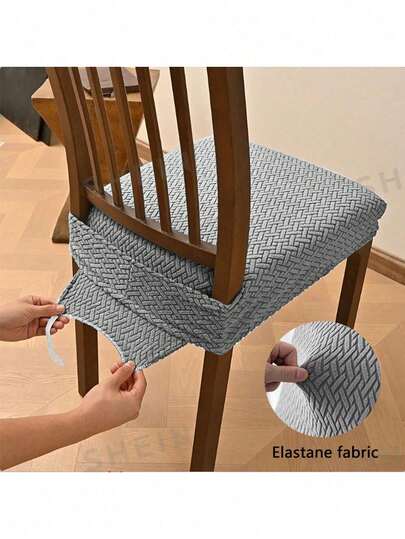Non-Slip Dining Chair Cover, Soft Plaid Pattern, Elastic Chair Cover, Suitable For Office And Home Chairs, Beautiful High Elastic Soft, Can Replace Old Surface, Protects Chair, Aesthetic Home