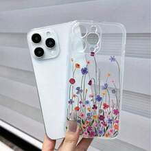 1件彩色透明TPU手機殼，花卉圖案與蝴蝶元素，適用於 16/16 Pro/16 Pro Max/16 Plus/7/8/7 Plus/8 Plus/X/Xs/Xr/Max/11/11 Pro/11 Pro Max/12/12 Pro/12 Pro Max/12 Mini/13/13 Pro/13 Pro Max/13 Mini/14/14 Pro/14 Plus/14 Pro Max/15/15 Pro/15 Plus/15 Pro Max/17/17 Pro/17 Pro Max/17 Ai，春季禮物 - 彩色 - 查看 5