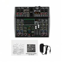 AK 6-Channel Professional Audio Mixer, 99 DSP, Bluetooth Connectivity For Mobile Phones, Built-In USB Interface, Computer Recording Capability, Compatible With 12V Car Power And 48V Phantom Power. Ideal For Live Broadcasts, Small Concerts, Etc. - Grey - View 13