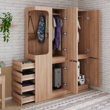 Large Wardrobe Bedroom With Storage With Doors Natural Wood With Drawers And Shelves - 自然的 - 查看 2