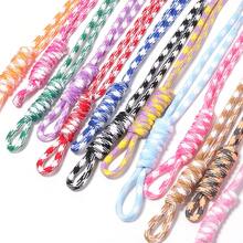 5入組 22-25cm 色塊拼接手工編織尼龍掛繩,花卉圖案鑰匙圈手機掛繩包飾 DIY 校園文具背包可愛裝飾繩 - 花色編織掛繩 - 查看 3