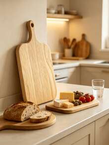 Oak Cutting Board With Handle, Suitable For Country Style Kitchen, Christmas, Halloween, Thanksgiving, Harvest Season Gifts, Used For Dinner Preparation, Defrosting, Kitchen Decoration And Pre-Meal Preparation Storage - Wood Color - View 4