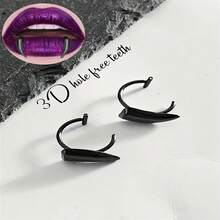 2/4pcs/ Adult Men And Women's Fashionable And Personalized Canine-Shaped Lip Ornaments In The Form Of Fangs, Without The Need For Piercing - Multicolor - View 4