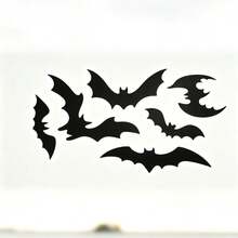6pcs/Set Halloween Matte Bat Stickers Home Decor Indoor Decoration Stickers Holiday Decoration Stickers - Bat Sticker - View 3