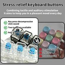 Keyboard Decompression Toy, 4-In-1 Keyboard Decompression Button Fingertip Clicker, Keyboard Decompression Keychain, Stress-Relieving Button Gift. - Multicolor - View 5