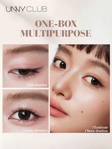 UNNY CLUB Bedak Alis 3 Warna, Warna Tahan Lama, Anti Luntur, Tekstur Bedak Halus, Palet Multifungsi dengan Kuas dan Cermin, Cocok untuk Pemula, 1 buah, Kosmetik Makeup Merek Ternama - Y03 Cokelat Keabu-abuan - View 3