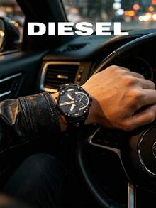 Diesel Men's Black Oversized Chronograph Watch, Bold Multi-Function Dial, Statement Wristwatch For Streetwear & OOTD DZ7350 - Black - View 4