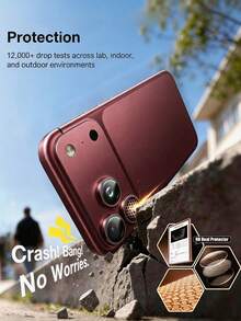 3pcs [2026 New] 9H Tempered Glass Camera Lens Protector, Compatible With IPhone 18 Pro Max/18 Pro, Alloy Metal Frame, High Definition Transparent, Anti-Slip, Waterproof, Shockproof, Anti-Scratch, Anti-Fingerprint, Bubble-Free Easy Installation, Compatible With Phone Cases, Perfect Birthday Gift For Family And Friends (Wine Red) - Burgundy - View 5