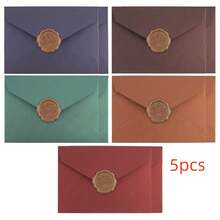 1 Set/5 Sets Luxury Linen Envelope & Writing Paper Set With Wax Seal Stamp, Suitable For DIY Gifts, Wedding Invitations, Office Use, Party Invitations, Gift Cards, Graduation Season, Wedding, Party, Holiday, Teacher's Day, Birthday Party - Luxury Envelopes Set - View 8