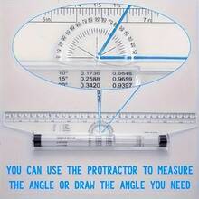 2pcs Plastic Ruler Drawing Roller Ruler Parallel Ruler Multi Functional Drawing Design Ruler Used For Measurement Drafting Schools And Offices - 2pcs Set - View 5