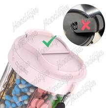 Botol Organizer Pil/Vitamin Jumbo 7 Kompartemen, Kotak Penyimpanan Suplemen Bulanan, Wadah Obat Kapasitas Besar untuk Bepergian - Berwarna merah muda - View 5