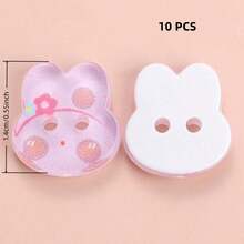 10/16/24/32/40 PCS 1.4cm Cute Jelly Color Cartoon Rabbit Shape Two-Hole All-Season Buttons, Suitable For Clothing Accessories, Dresses, Jackets, Shirts, Knitted Sweaters DIY Accessories, Dolls, Phone Case Decorations - Bunny Shape - View 14