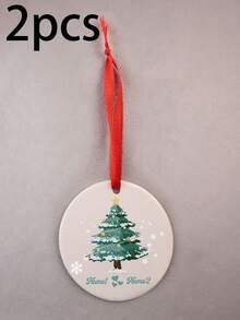 Custom Romantic Christmas Tree Ornament, Personalized Couple Name Holiday Hanging Decor, Watercolor Tree Pendant For Christmas Tree, Customized Festive Home Keepsake, Customizable Name Christmas Gift, Christmas Decorations, Room Decor, Family, Lovers - Style a - View 8
