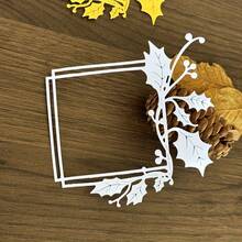1pc Christmas Leaf Border Carbon Steel Scrapbooking Metal Cutting Template, DIY Paper Card Making Craft - Leaf - View 3