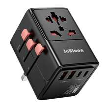 20W GaN Universal Travel Adapter 8 In 1 All In One International Plug With 2USB-A+2USB-C Fast Charging Ports, Worldwide Power Adaptor For UK EU US AU Travel - Black - View 10