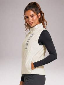 CZRLHYT 1 buah Rompi Jaket Olahraga Luar Ruangan Wanita, Potongan Longgar, Desain Resleting, Cocok Untuk Musim Semi, Musim Gugur, dan Musim Dingin - Sampanye - View 5