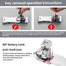 1pc 2.5 Inch Cabinet Lock, Suitable For Storage Cabinet, Drawer, Mailbox, Wooden Door And Refrigerator Lock (1 Set Includes Lock, 2 Keys, 6 Self-Tapping Screws) - Red Bronze - View 7
