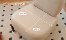 Sturdy Velvet Accent Chair Solid Wood Legs - 駝色 - 查看 7