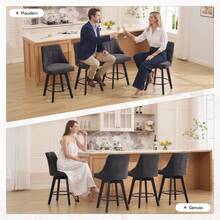 Set Of 2 Dining Chair Grey Minimalist Made Of Chenille For Kitchen And Dining Room - Grey - View 11