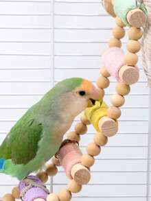 1件裝彩色鸚鵡棉繩梯，易安裝鳥類攀爬鞦韆，鳥兒啃咬玩具棲架，虎牡丹小鸚鵡鳥籠配件 - 繩索軟梯 - 查看 8
