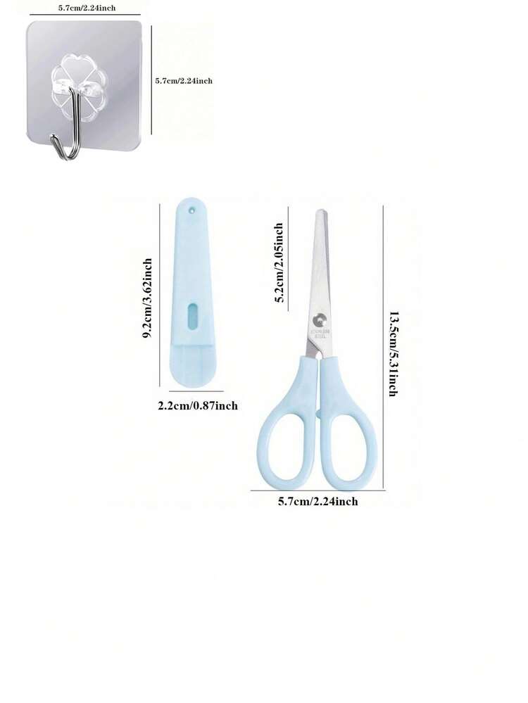 3-Color Stainless Steel Round Tip Scissors (With Protective Cover), Portable Multi-Function Scissors, Ergonomic Design, Suitable For Office, School, Home And Crafting, Can Cut Fabric, Paper And Metal Wire. Sewing Supplies - Model C - View 6