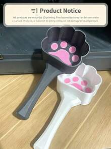 1pc Cute Paw Shaped Pet Food Scoop, Long Handle Plastic Measuring Spoon, Multi-Color Available, Feeding Spoon For Cats & Dogs, Pet Dry Food Feeding Accessory - Negro - View 9