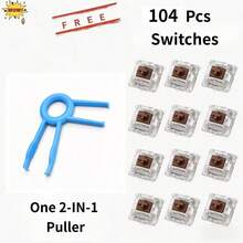 Saklar Keyboard Mekanik 50/104 Buah Biru/Coklat/Merah/Hitam, Satu Pencabut, Hot-Swap, Linear, Taktil, Saklar Klik, Aksesori Keyboard Mekanik Kustom DIY untuk Bermain Game dan Mengetik - View 18